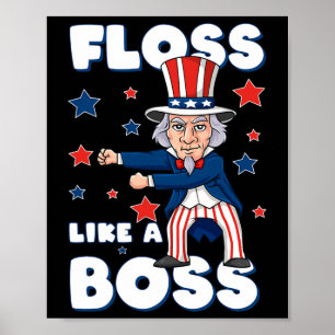 4. Juli vergeht Uncle Sam wie ein Boss Boys Kids Poster