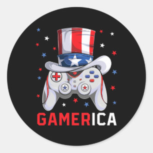 4. Juli Video Game American Flag Uncle Sam Gam Runder Aufkleber