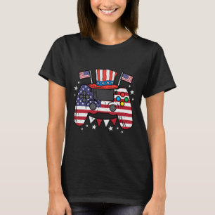 4. Juli Videospieler US-Flagge Gaming Patriot Boy T-Shirt