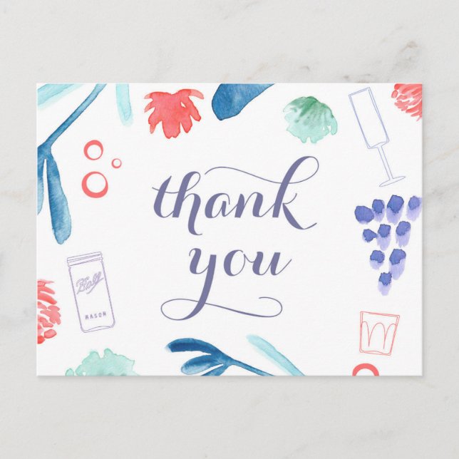 4. Juli vielen Dank Postcard, US Flagge Postkarte (Vorderseite)