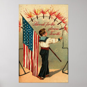 4. Juli - Vintag Art Poster