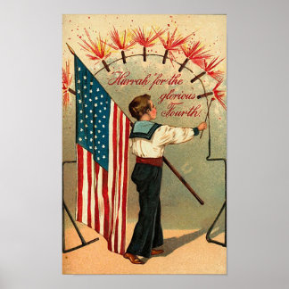 4. Juli - Vintag Art Poster