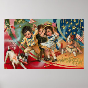 4. Juli - Vintag Art Poster