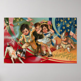 4. Juli - Vintag Art Poster