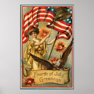 4. Juli - Vintag Art Poster