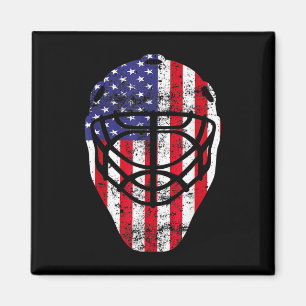 4. Juli Vintag Hockey Goalie Maske American Fl Magnet