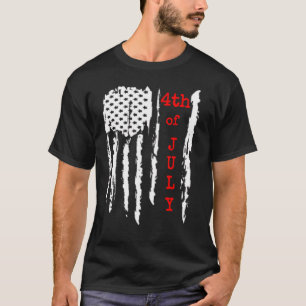 4. Juli Vintage amerikanische Flagge USA Männer Fr T-Shirt