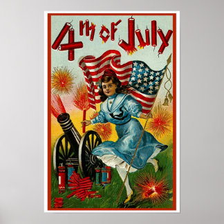 4. Juli - Vintage Kunst - Poster