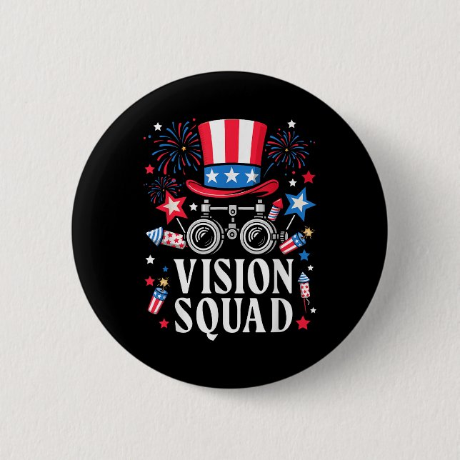 4. Juli Vision Squad Optometrie Optome Button (Vorderseite)