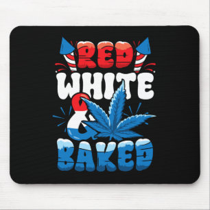 4. Juli Weed Red White Byked Funny Mousepad