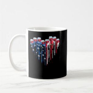 4. Juli Weingläser Herz American Flag Patri Kaffeetasse