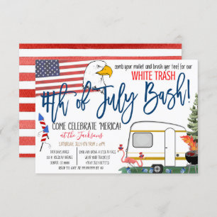 4. Juli White Trash Bash Einladung