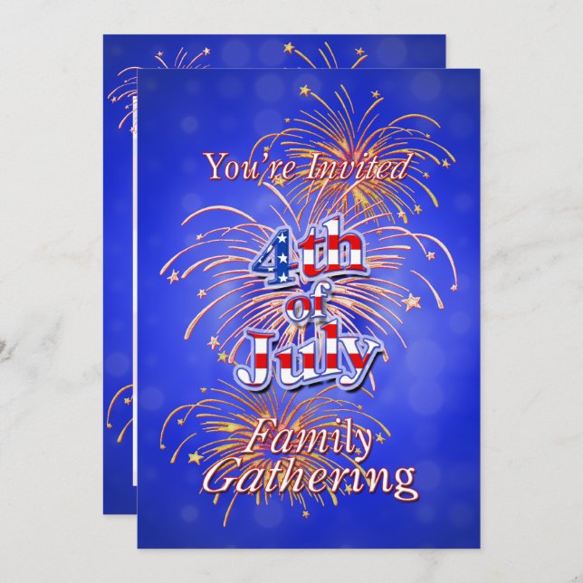 4. Juli Wiedersehen Einladung (Vorne/Hinten)