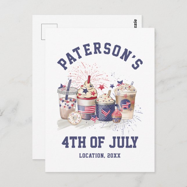 4. Juli Wiedersehen Party Unabhängigkeit Postkarte (Vorne/Hinten)