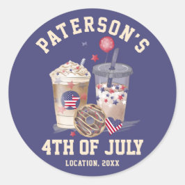 4. Juli Wiedersehen Party Unabhängigkeit Runder Aufkleber