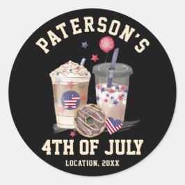 4. Juli Wiedersehen Party Unabhängigkeit Runder Aufkleber