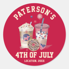 4. Juli Wiedersehen Party Unabhängigkeit Runder Aufkleber