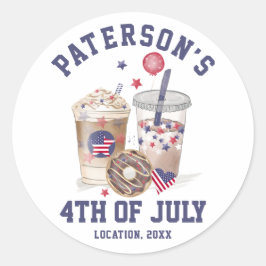 4. Juli Wiedersehen Party Unabhängigkeit Runder Aufkleber