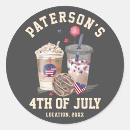 4. Juli Wiedersehen Party Unabhängigkeit Runder Aufkleber