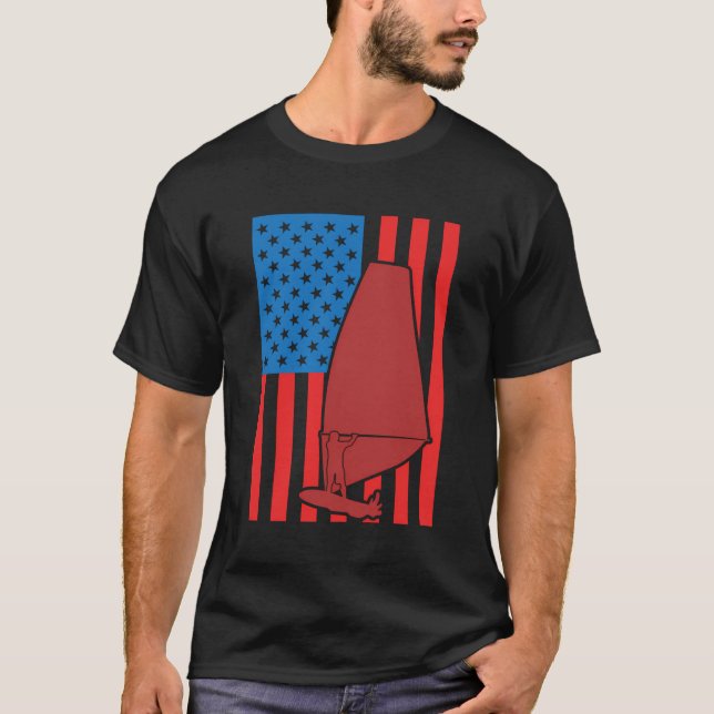 4. Juli Windsurfing Coach Segelboarding T-Shirt (Vorderseite)