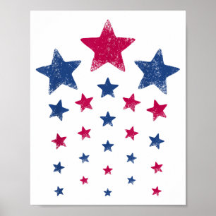 4. Juli Women Men Kids Niedlich USA Patriotic Star Poster