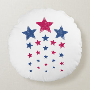 4. Juli Women Men Kids Niedlich USA Patriotic Star Rundes Kissen