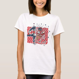 4. Juli Womens White T Shirt