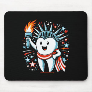 4. Juli Zahnarztzahnarzt Zahnärzte Patriotische Fr Mousepad