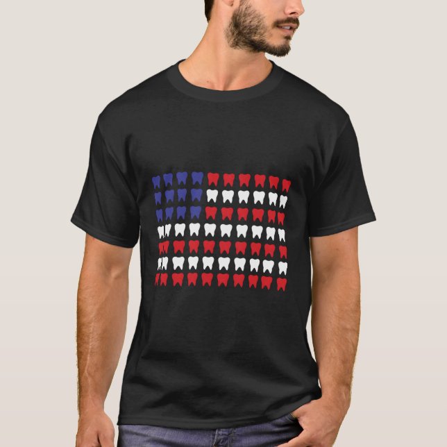 4. Juli Zahnhygiene Patriotic Tooth Docto T-Shirt (Vorderseite)