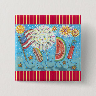 4. JULY GANG & FIREWORKS BUTTON Square