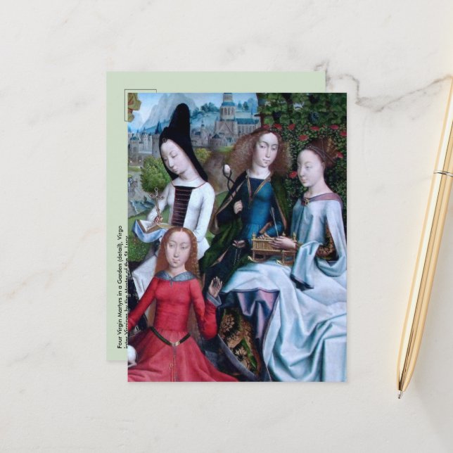 4 Jungfrauen Märtyrer in einem Garten (Einzelheite Postkarte (Vorderseite/Rückseite Beispiel)