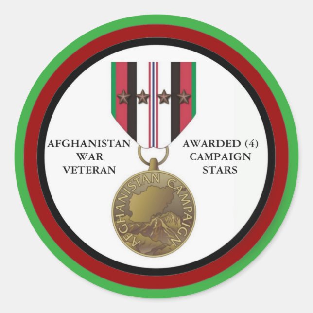 4 KAMPAGNE STARTEN AFGHANISTAN KRIEG VETERAN RUNDER AUFKLEBER (Vorderseite)