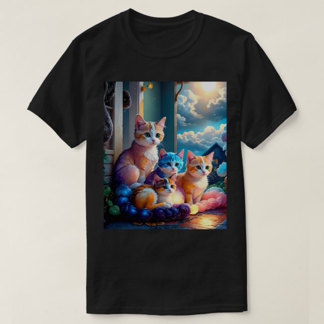 4 Kätzchen posierend T-Shirt (Design vorne)