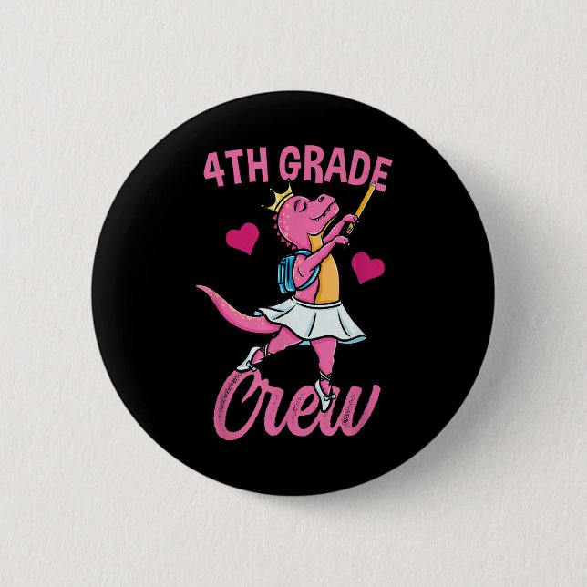 4. Klasse Crew Ballet Zurück zur Schule Mädchen  Button (Vorderseite)