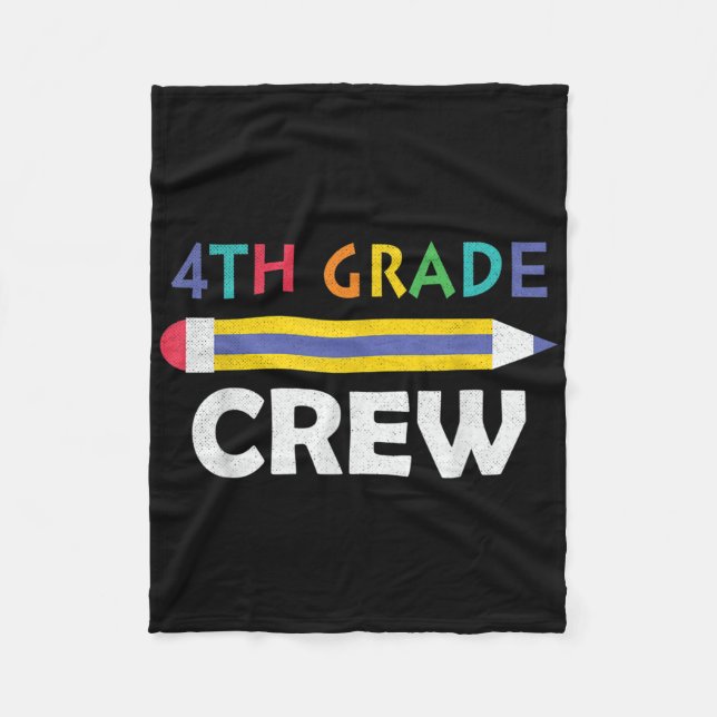 4. Klasse Crew Süß Zurück zur Schule  Fleecedecke (Vorderseite)