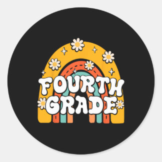 4. Klasse des ersten Tages zurück zur Schule T Runder Aufkleber