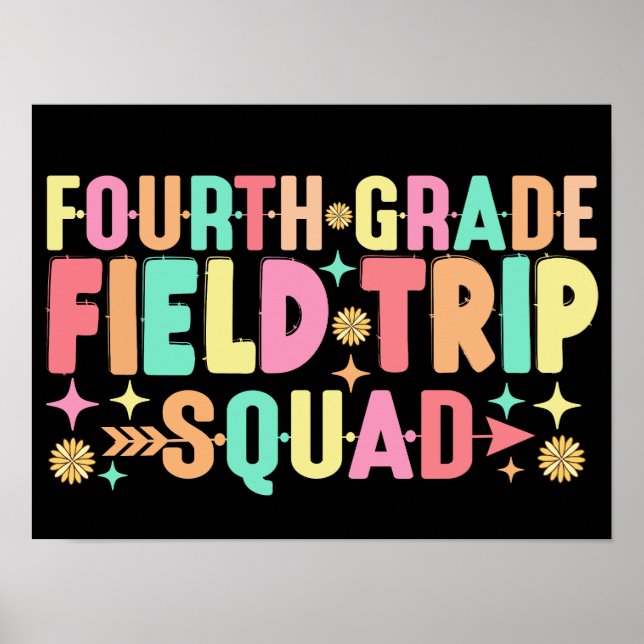 4. Klasse Feldzug Squad Funny Student Lehrer Poster (Vorne)