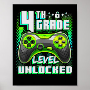 4. Klasse freigeschaltet Lustige Gamer-Jungs zurüc Poster