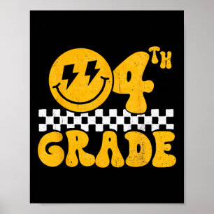 4. Klasse Groovy Smile Gesicht Viertklässler Lehre Poster