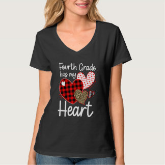 4. Klasse hat mein Herz Sweeties Leopard Kariertes T-Shirt