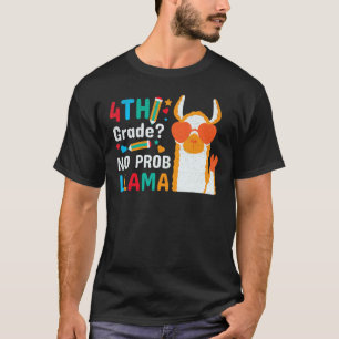 4. Klasse Kein Problem Lama Cute Zurück zur Schule T-Shirt