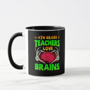 4. Klasse Lehrer Brains Skeleton Hand Heart Hall Tasse