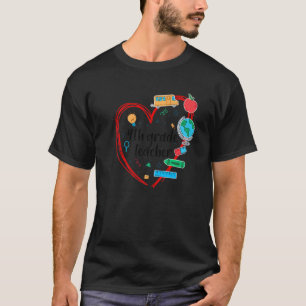 4. Klasse Lehrer Herz farbige Schulaufgaben zurück T-Shirt