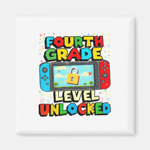 4. Klasse Level freigeschaltet Lustige Gamer Junge Magnet