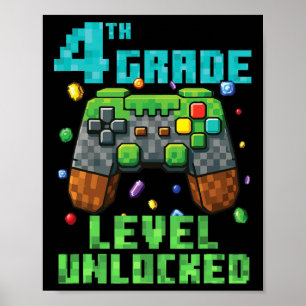 4. Klasse Level freigeschalteter Gamer Controller  Poster