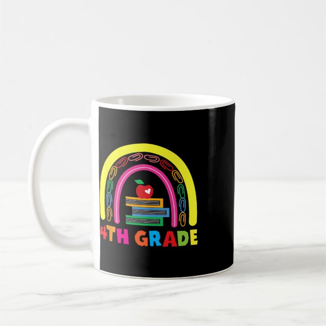 4. Klasse Regenbogen-Apfel-Ck Zur Schule Kinder Le Kaffeetasse (Links)