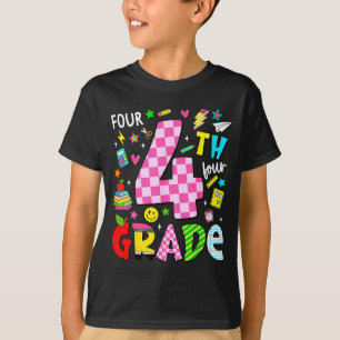 4. Klasse Retro bunte zurück zur Schule T-Shirt