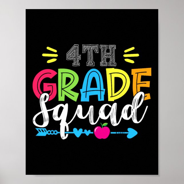 4. Klasse Squad Team Ck Zur Schule Lehrer Schüler  Poster (Vorne)