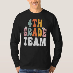 4. Klasse Team Retro Groovy Lehrer glücklich 1. Ta T-Shirt