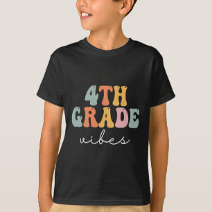 4. Klasse Vibes Retro Groovy Frauen Glücklicher Er T-Shirt